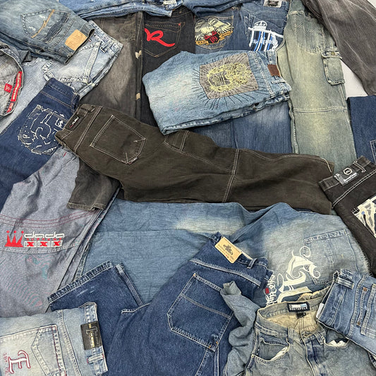 HIP HOP BAGGY JEANS 10 PCS (UK & INTERNATIONAL)