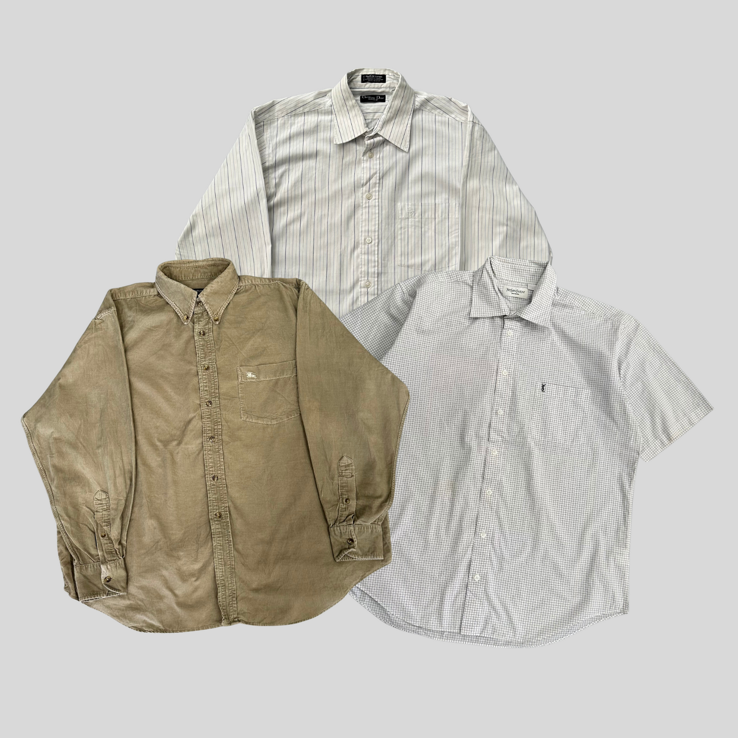 PREMIUM DESIGNER SHIRTS - YSL, DIOR, BURBERRY X 10