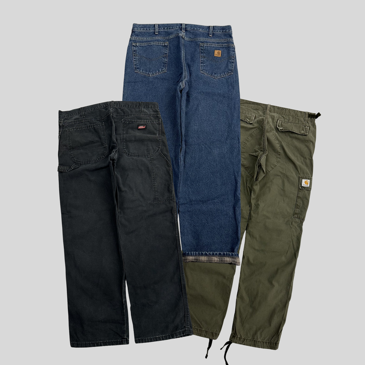 CARHARTT & DICKIES BAGGY TROUSERS X 10