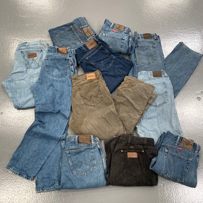 LEE AND WRANGLER JEANS X30