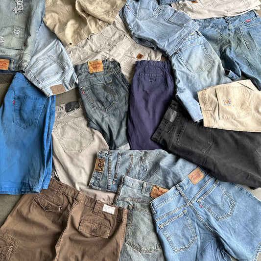 SHORTS CLEARANCE 30 PCS - LEVI'S, CARHARTT, WRANGLER & MORE.