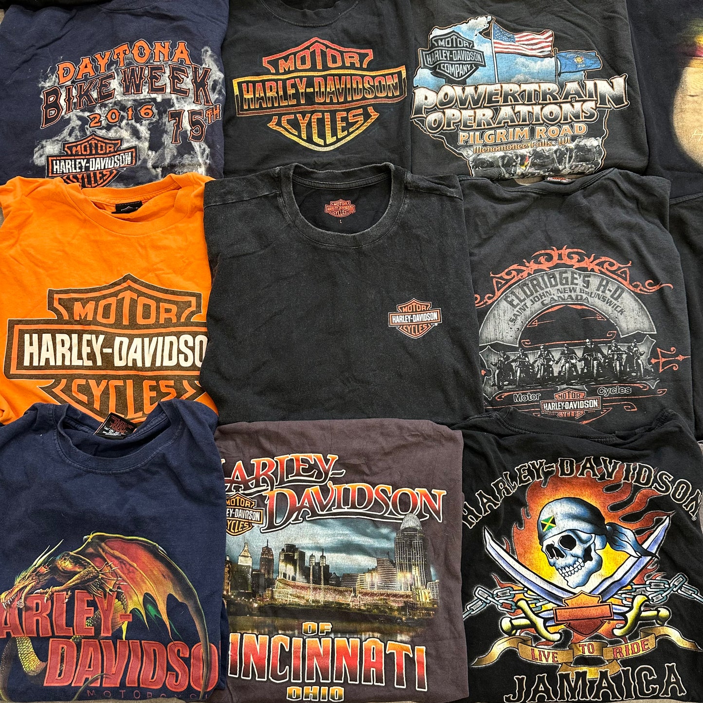 HARLEY DAVIDSON T-SHIRTS X10
