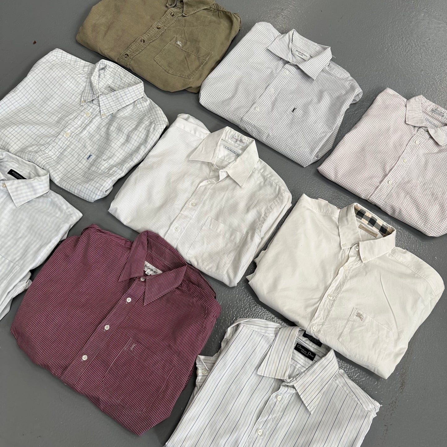PREMIUM DESIGNER SHIRTS - YSL, DIOR, BURBERRY X 10