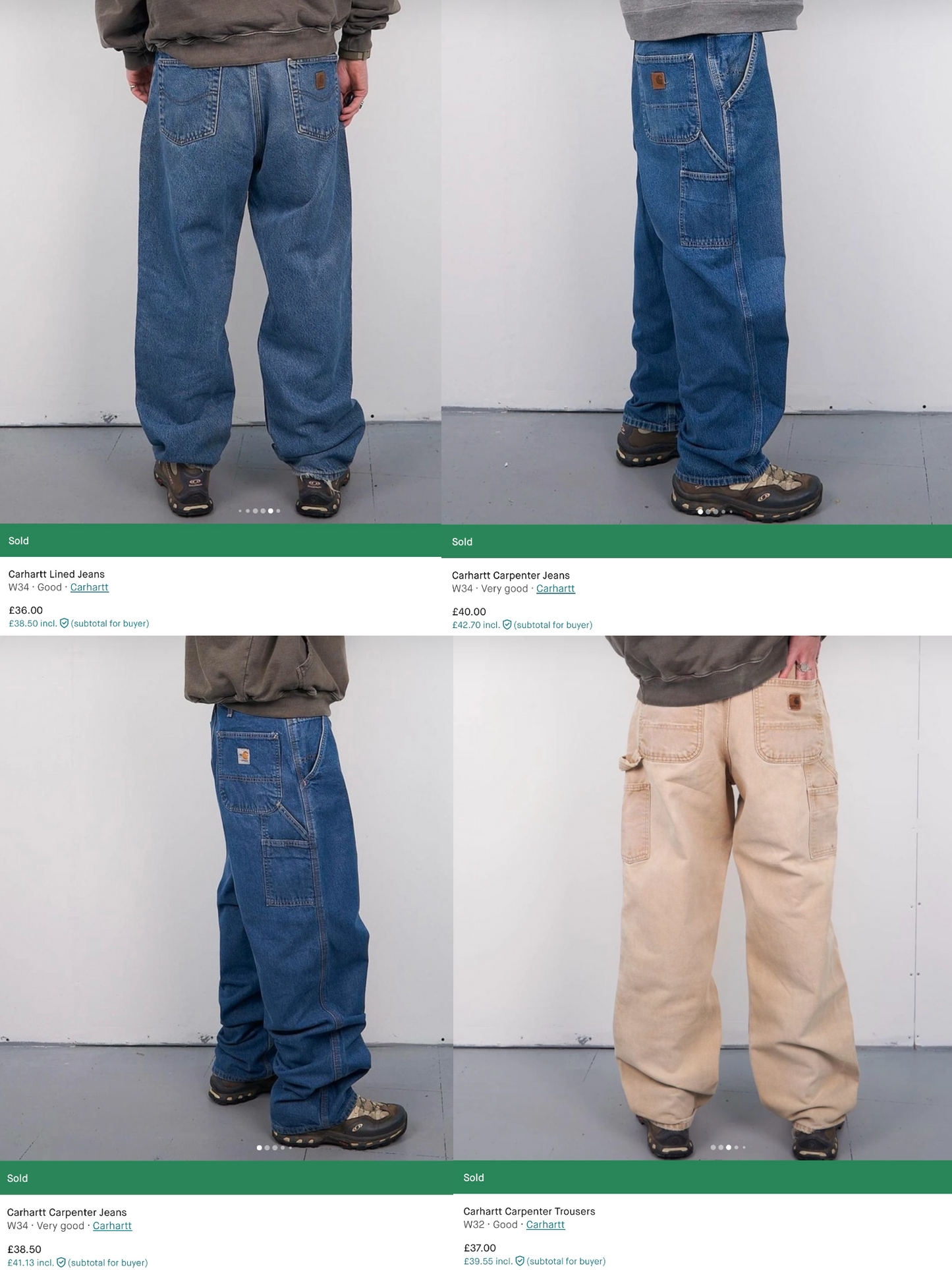 CARHARTT & DICKIES BAGGY TROUSERS BUNDLE (10 PCS)