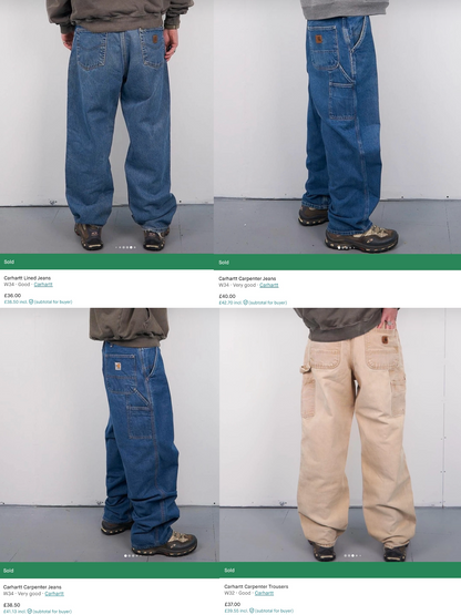 CARHARTT & DICKIES BAGGY TROUSERS 10 PCS
